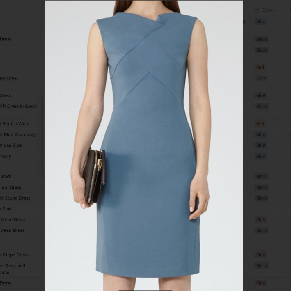 Reiss Aiken Teal Professional Workwear Dress Size 00 / 0